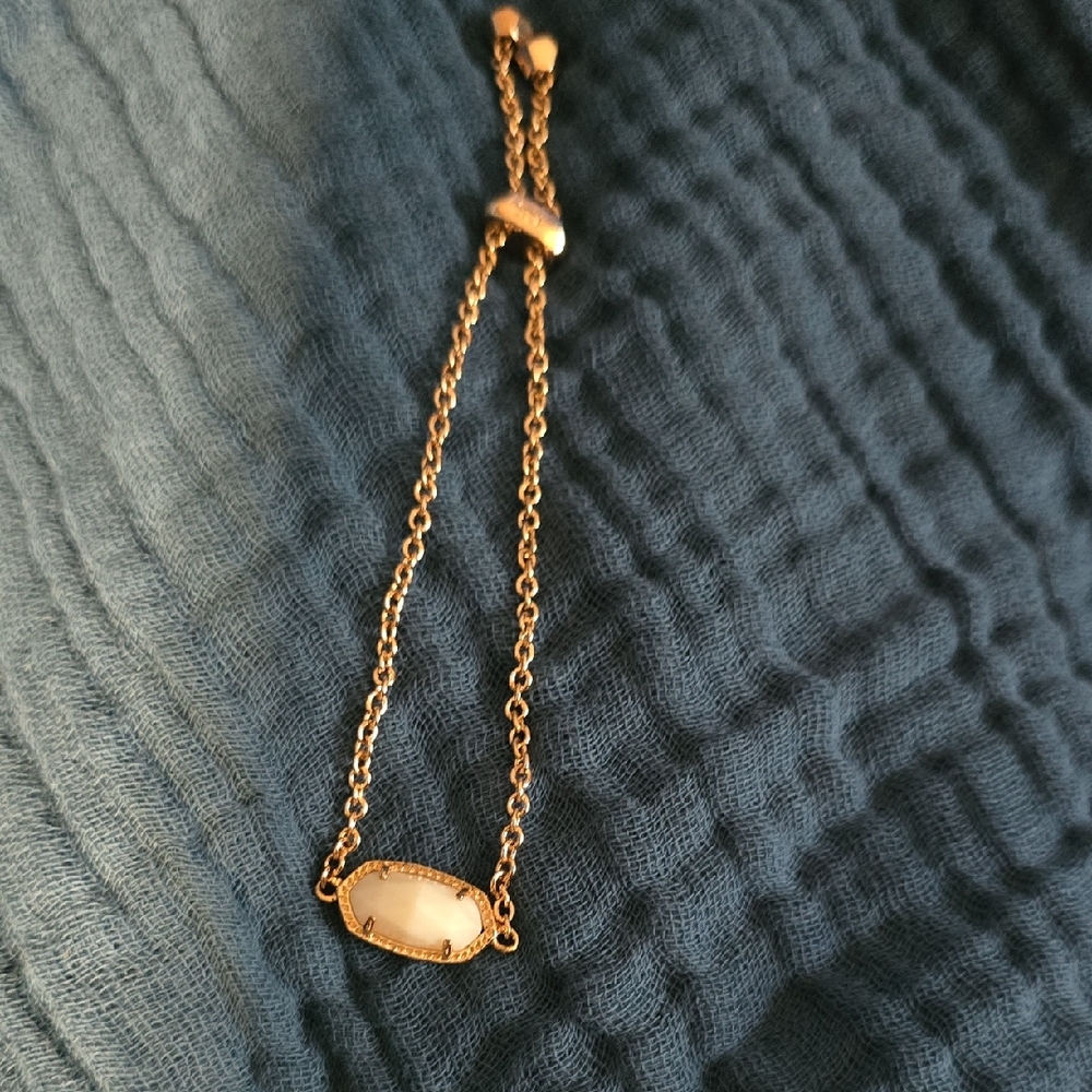 Kendra Scott Gold Delicate White Stone Bracelet
